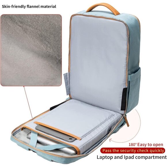 Men Blue Business Smart Backpack Waterproof Laptop Backpack Travel Durable bag - Picture 5 of 10